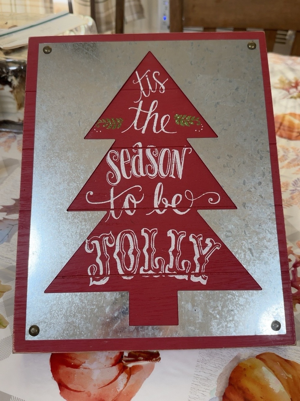 Fred’s Tis the Season to Be Jolly Christmas Tree Wall Sign Farmhouse Decor